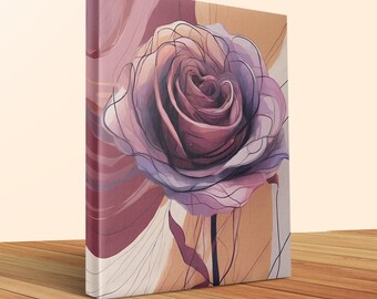 Impression d'art mural rose abstraite, décoration florale moderne pour la maison, Illustration de rose colorée, oeuvre d'art pour le salon