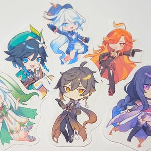 Archons Aufkleber Genshin Impact | Venti | Zhongli | Raiden | Nahida | Furina | Mavuika | Schöne Aufkleber, Anime, Tagebuch.