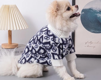 Luxus-Haustierpullover für Herbst und Winter, hochelastisch, doppellagig, warme Corgis-Dackel-Hundekleidung
