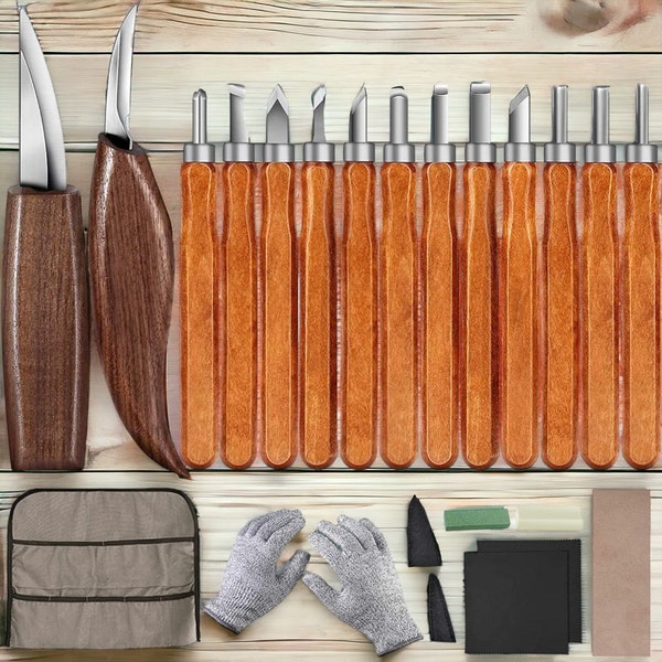 Wood Carving Tools Set - Whittling Knife and K2 Carbon Steel Wood Carving Knife, Whittling Kit