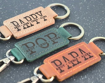 PAPA KEYCHAIN, Leather Keychain, Papa Gift, Gifts for Papa, Papa CHRISTMAS Gifts, Papa Gifts, Custom Papa Christmas Keychain, Father gift