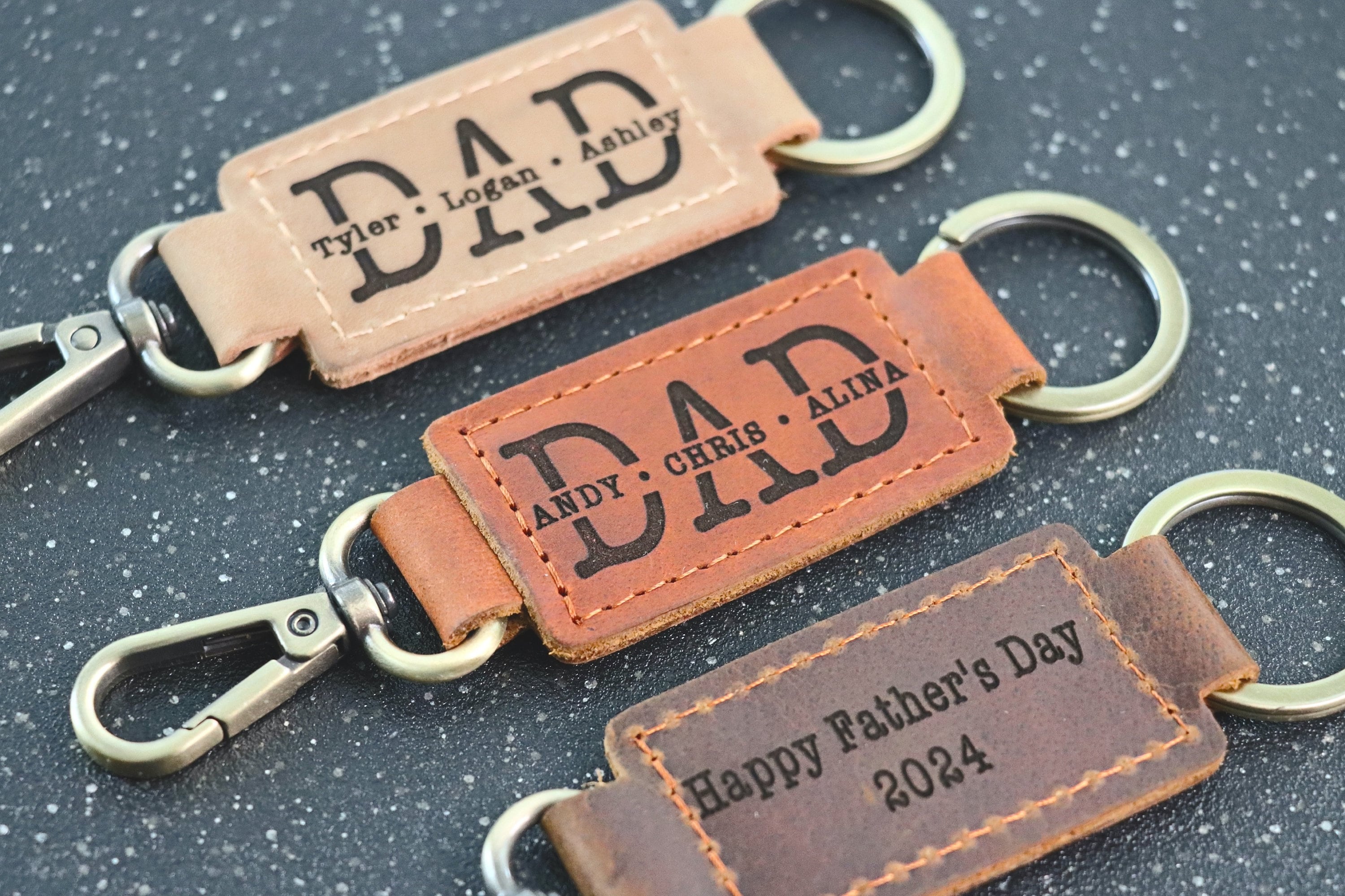 Personalized Dad Keychain, New Dad Gift, Engraved Dad Keychain