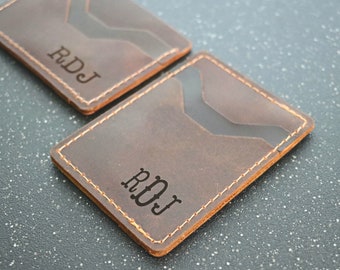 Minimalist Wallet Personalized Card Holder Ultra Slim Wallet Men's Wallet Women's Wallet, Brown
