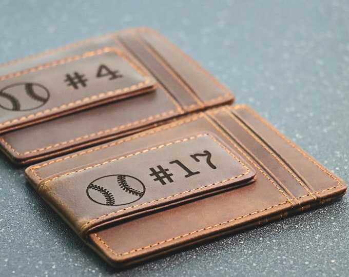 BASEBALL WALLET, GRADUATION Gift, Leather Wallet