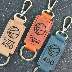 Personalized Basketball Keychain, Basketball Name Tag Keychain, Backpack Name Tag, Basketball Team Gift, Basketball Coach Gift