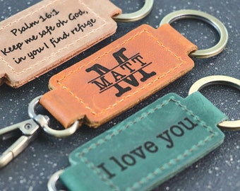 Drive Safe I Love You Customizable Initial Hand Stamped Light Weight Leather Travel key chain Best Friend/Boyfriend/Girlfriend / Nurse