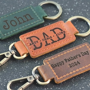 Personalized Dad Keychain, New Dad Gift, Engraved Dad Keychain, Fathers Day Keychain, First Fathers Day