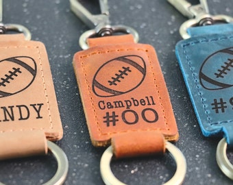 Football Keychain, Football Team Gifts, Football Senior Night Gifts, Personalized Football Gifts, Key Ring, End of Season, Football Banquet