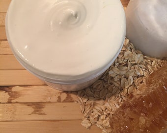 OATMEAL MILK & HONEY Triple Whipped Shea Butter Organic Natural Dry Skin Food Souffle Moisturize Body (Freshly Whipped) 16 oz