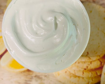 LEMON SUGAR COOKIE Triple Whipped Shea Butter Vegan Organic Natural Fragrance Heal Dry Skin Moisturizer Skin Cream (Freshly Whipped) 16 oz
