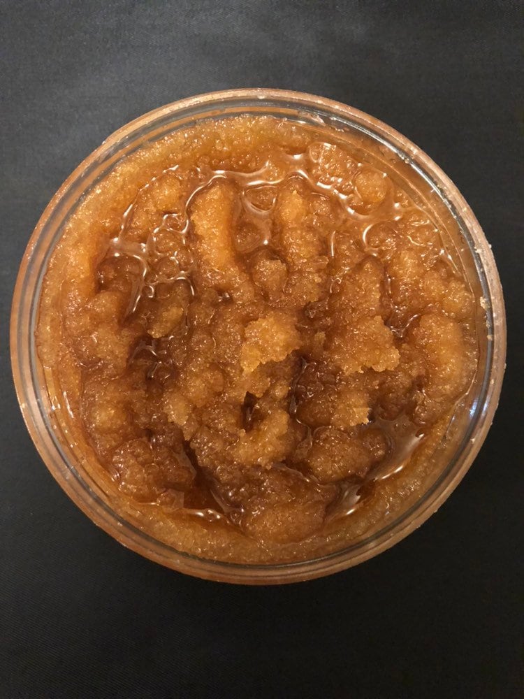 Whipped Honey Almond Brown Sugar and Shea Butter Scrub Gentle Polish Exfoliating Skin Softening Self Care Spa Quality 8 oz