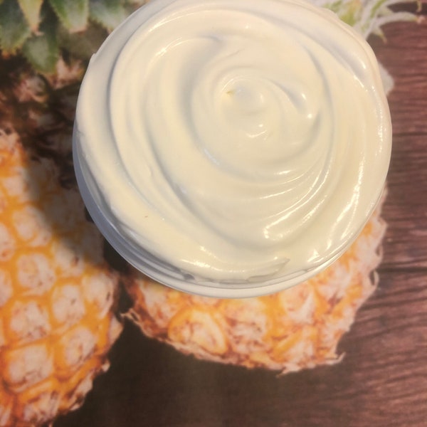 FRESH PINEAPPLE- Triple Whipped Shea Body Butter Souffle Dry Skin Nourish Moisturizer - FREE Ship 16 oz