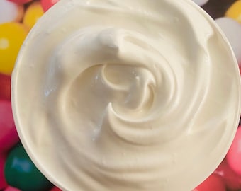 BUBBLE GUM Triple Whipped Shea Body Butter Organic Natural Dry Skin Moisturize Child Safe Friendly Scent Vegan Cream (Freshly Whipped) 16 oz