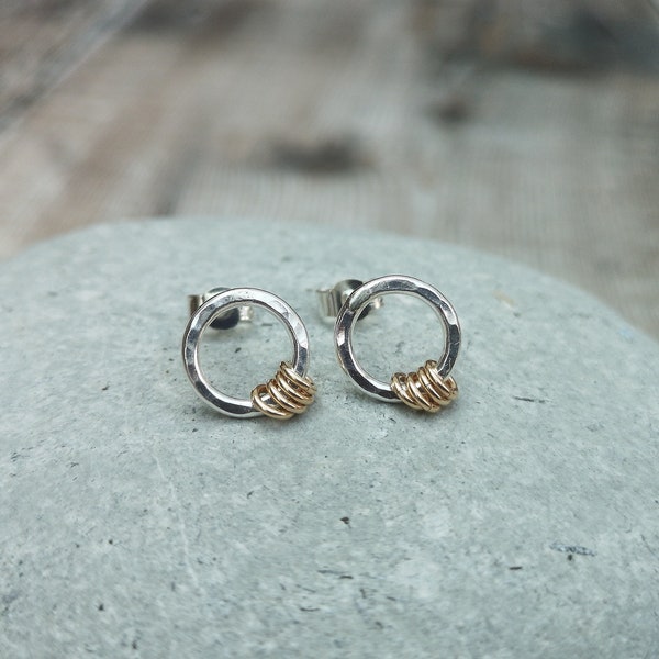 Silver Circle Studs, Circle Studs, Round Studs, Hammered Studs, Gold Studs, Silver Stud Earrings, Silver Hoop Earrings, Sterling Silver