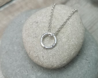 silver necklace - circle necklace - ring necklace - hoop necklace - infinity necklace - hammered necklace - bridal necklace - bridesmaid