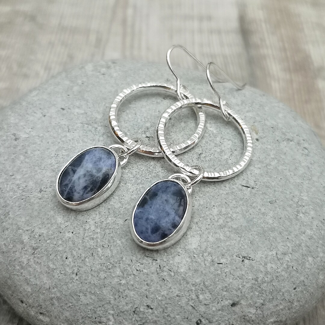 Sodalite Sterling Silver Earrings