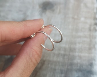 Silver Hoop Earrings, Silver Circle Earrings, Silver Stud Earrings, Hammered Silver Earrings, Textured Silver Earrings, Silver Earrings