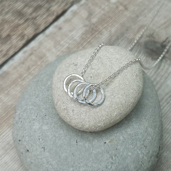 Four 4 Decades Necklace 40th Birthday Necklace Silver Necklace
