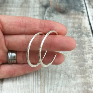 Sterling Silver Large Textured Hoops, Silver Hoop Earrings, Large Hoop Earrings, Textured Earrings, Silver Earrings, Hoop Earrings image 3