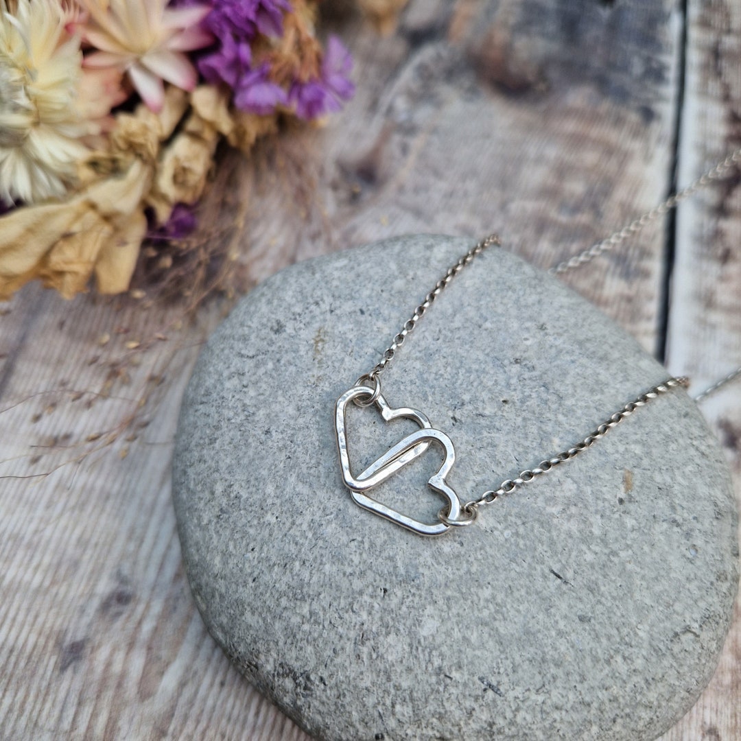 Uneven Heart Silver Necklace main image 0
