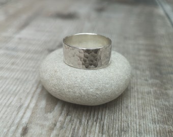 Sterling Silver Ring, Wide Ring, Thumb Ring, Hammered Ring, Silver Ring Band, Ring, Textured Silver Ring, Chunky Silver Ring, Ring