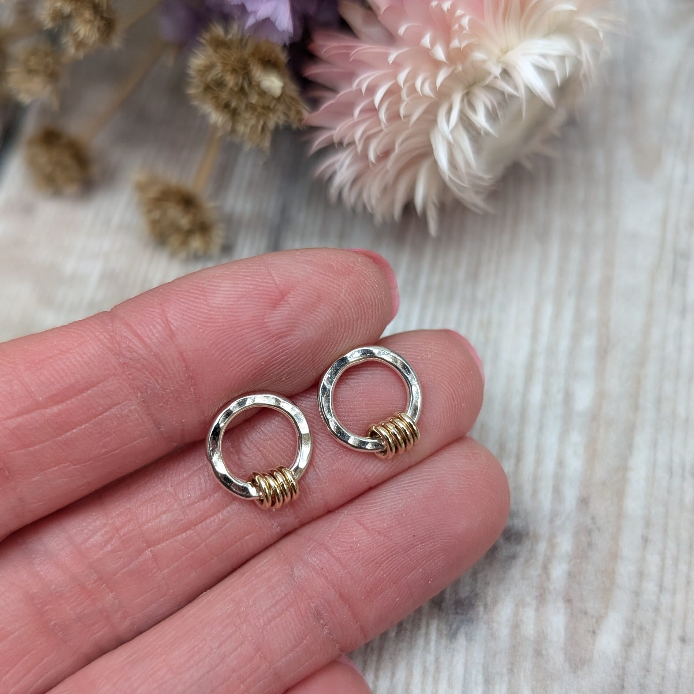 Gold and Silver Circle Earrings UK