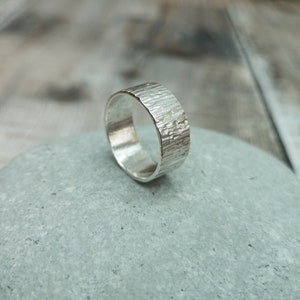 Silver Textured Wide Ring - Silver Ring, Textured Ring, Hammered Ring, Wide Ring, Thumb Ring, Handmade Jewellery, Gift For Her