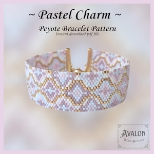 Pattern for peyote bracelet - Pastel Charm - PDF English