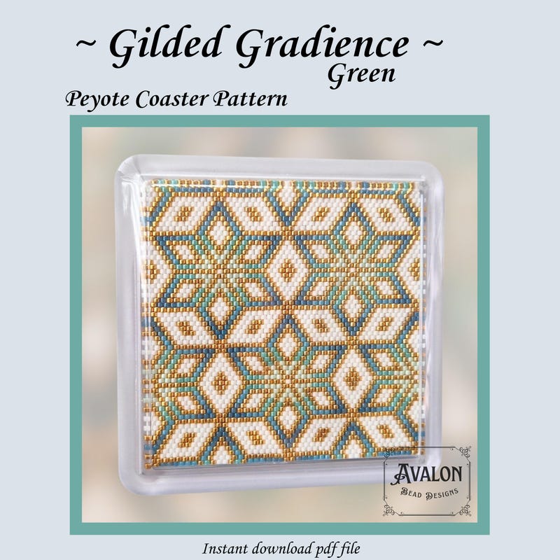 Bead Peyote Coaster Pattern - Etsy UK