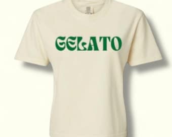 Gelato Graphic Tee: Komfort Farben Cropped T-Shirt - Italien inspiriert