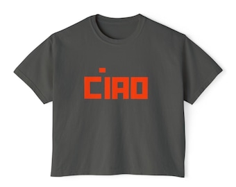 CIAO Graphic Tee, Women's Cropped Relaxed Fit T-Shirt