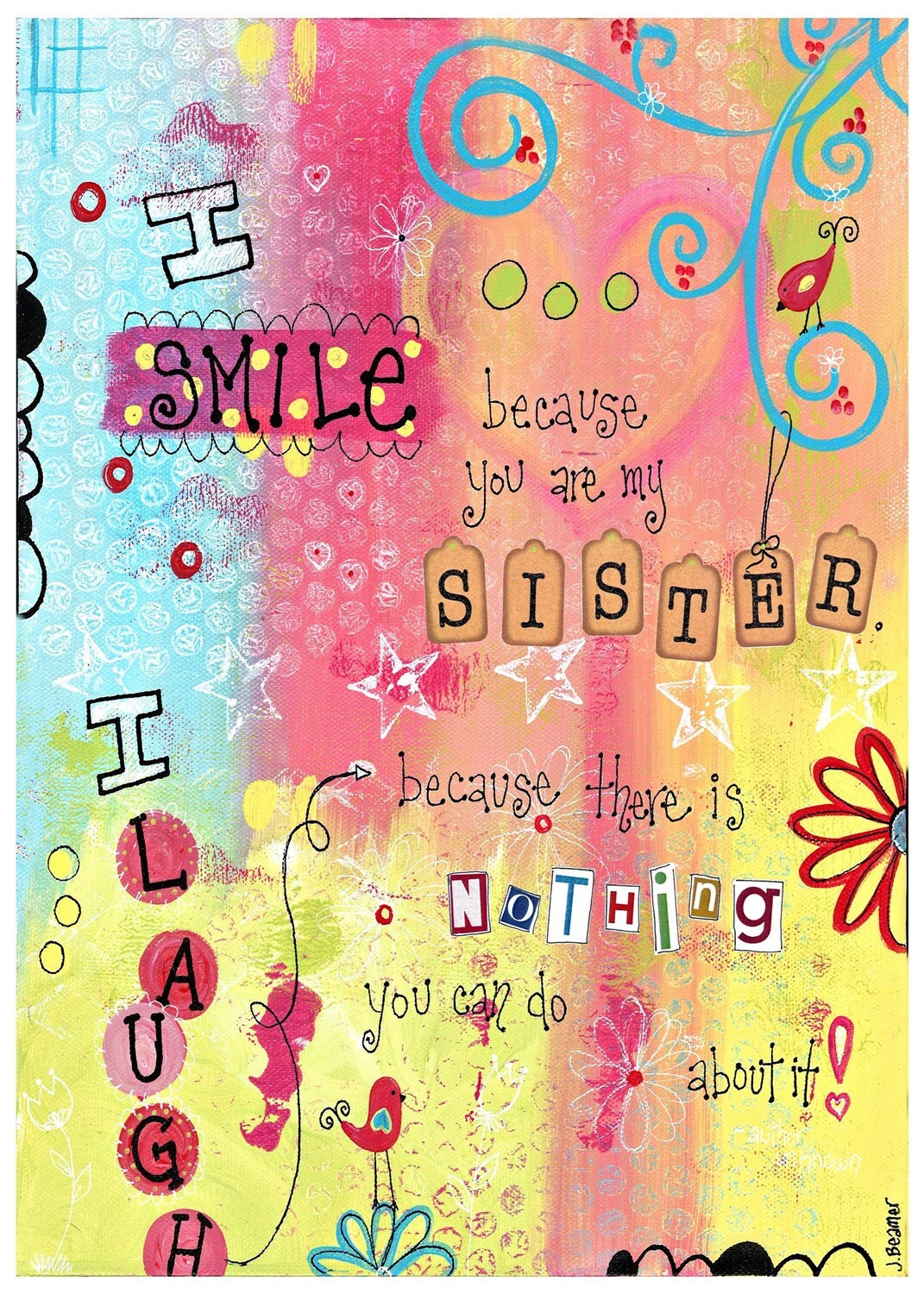 I SMILE because you are my SISTER 8x10 print w matte Etsy