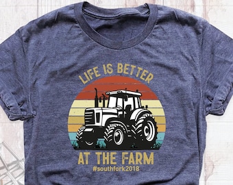 Custom Farm Name Est Shirt, Farm Life Shirts, Life Is Better At The Farm Tee, Retro Tractor Farm Shirt, Farm Family Tees, Farmer Tee Shirt