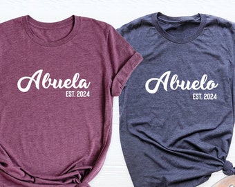 Abuelo and Abuela Shirt, Pregnancy Announcement Tees, Couple New Abuelita Tshirt, Abuela Matching Shirts, Baby Reveal Shirt, Grandma Tees