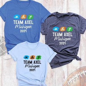 Personalized Triathlon Team Shirt, Swim Bike Run Shirt, Custom Triathlon Shirts, Running Outfits, Swimming Shirt, Biking Tee, Triathlon Tees
