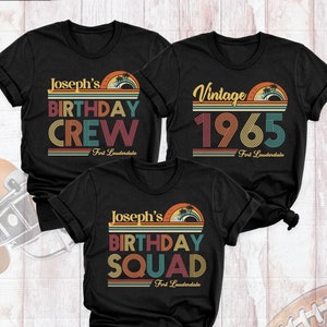 Vintage 1965 Birthday Crew Tee Custom Trip Shirts, 60th Matching Birthday Squad Shirt, Retro Birthday Party Shirt, Women Men Birthday Outfit