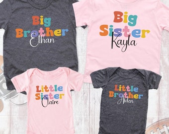 Matching Sibling Tee Big Little Sister Shirts, Big Brother Shirt, Little Brother Shirt, Baby Announcement Shirt, Pregnancy Reveal Shirt Kids