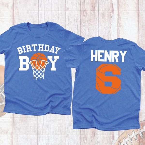 Birthday Boy Shirt Custom Name Age Basketball Birthday Party Tee Shirts, Kids Basketball Shirt, Basketball Number Tee, Basketball Boy Tshirt