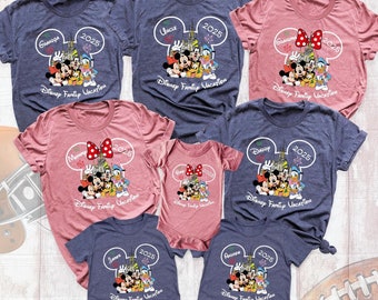 Family Disney Vacation Tee Shirts Custom Disneyworld Matching Shirt, Disney Trip Shirt 2025, Disneyland Castle Mickey Minnie and Friends Tee