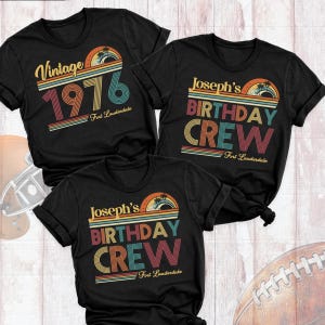 Vintage 1976 Shirt, Birthday Crew Shirts, Custom Birthday Trip Shirt, 50th Birthday Shirt, Birthday Party Shirt, Retro Birthday Matching Tee image 1