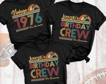 Vintage 1976 Shirt, Birthday Crew Shirts, Custom Birthday Trip Shirt, 50th Birthday Shirt, Birthday Party Shirt, Retro Birthday Matching Tee