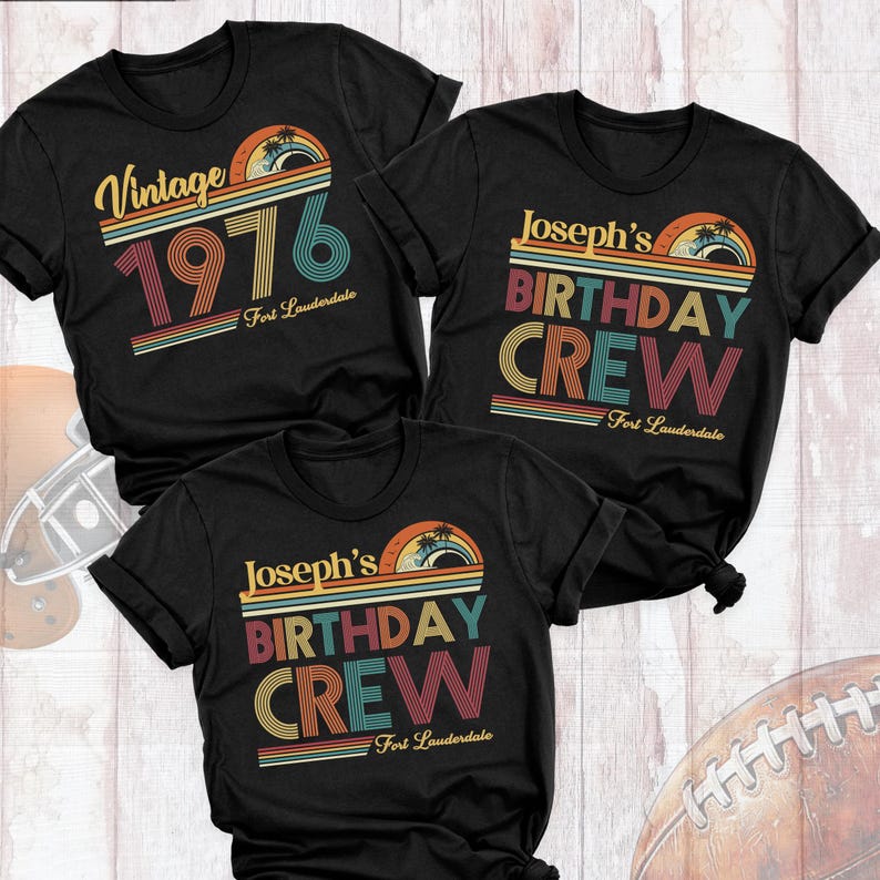 Vintage 1976 Shirt, Birthday Crew Shirts, Custom Birthday Trip Shirt, 50th Birthday Shirt, Birthday Party Shirt, Retro Birthday Matching Tee image 1