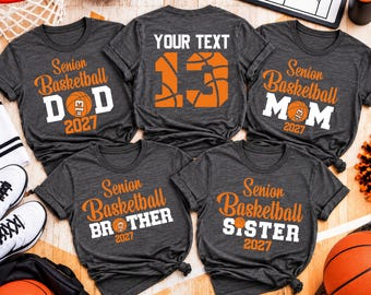 Basketball Shirt, Senior Basketball Mom Shirt 2027 Basketball Tshirt, Senior Night Basketball Tee, Custom Basketball Team Shirts Sport Shirt