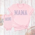Mama Mini Floral Shirt Matching Mothers Day Tee Shirts, Custom Mom and Baby Outfit, Cute Sweet Mother Daughter Flower Shirt for Mommy and Me