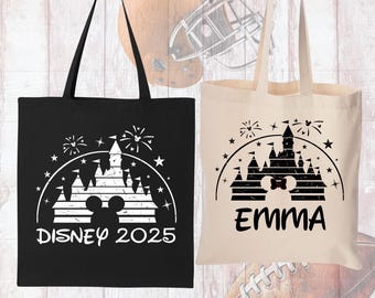 Disney Trip tote bag, Custom Disney Tote Bag, Disney Name Tote Bag, Disneyland canvas tote bag, Disney Vacation bag kids Disney Travel Tote