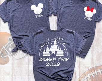 Disney Trip 2026 family Shirt, Two Sided Disneyland Shirt, Disneyworld Outfit, Mickey Minnie Shirt, Disney Vacation Tee, Womens Disney Shirt
