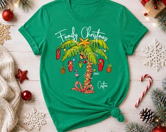 Christmas Palm Tree Shirt Family Christmas Tee Christmas Hawaiian Shirt Tropical Christmas shirt Christmas 2026 Shirt Beach Christmas Shirt