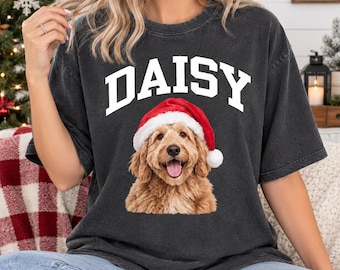 Comfort Colors® Christmas Pet Shirt, Dog Photo Shirt, Custom Dog Shirt, Christmas Dog Shirt, Funny Dog Lover Shirt, Pet Memorial Shirt
