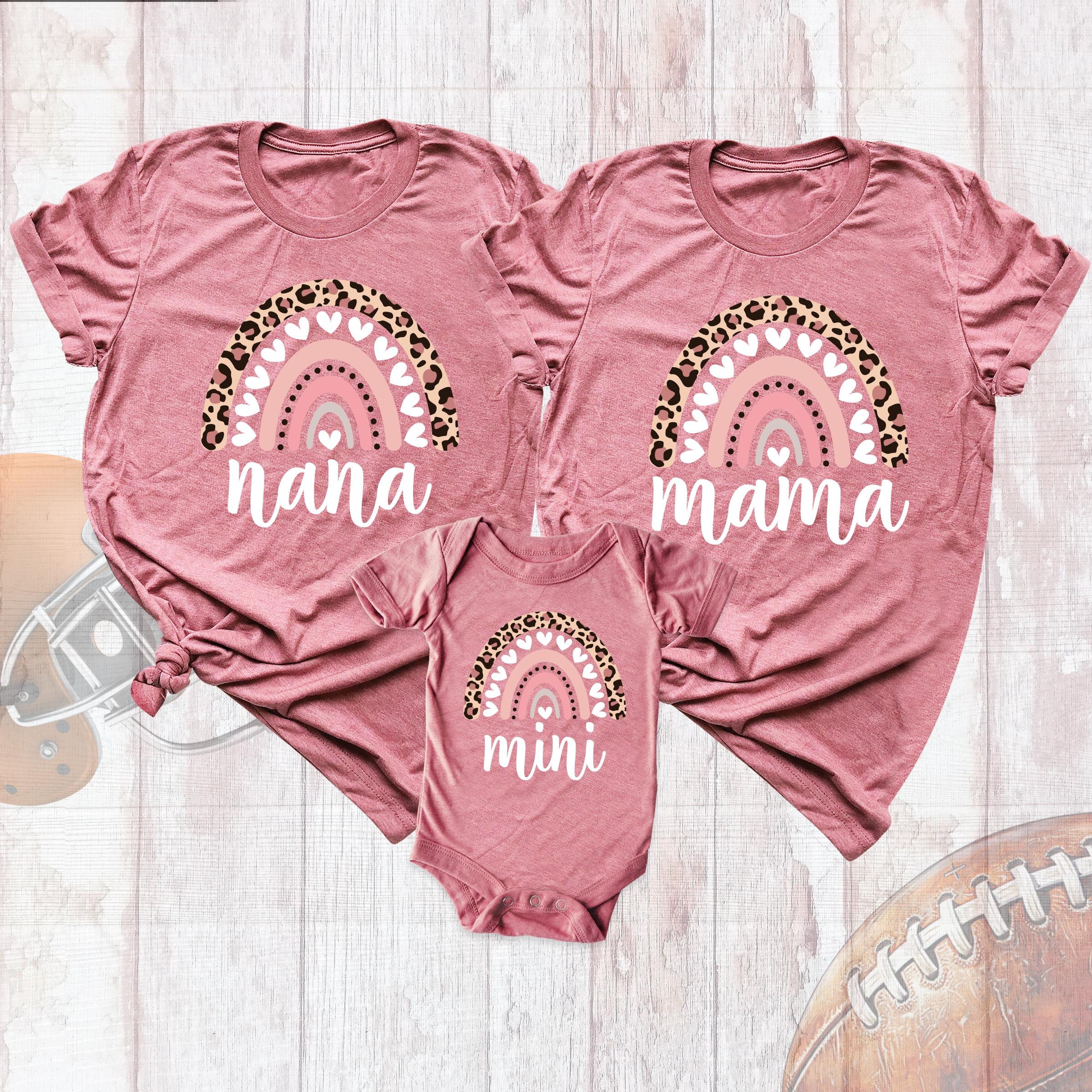 Mama Mini Rainbow Shirt Nana and Me Matching Tee Shirts, Mommy and Me Outfits, Grandma Baby Shirt, Mothers Day Shirt, Matching Family Tees