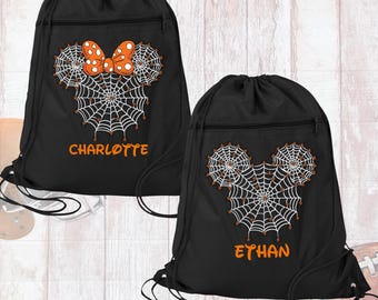 Halloween Disney Drawstring Bag Minnie Mickey Halloween Drawstring Bag, Halloween Drawstring Bags  Inspired Disney Halloween Treat Bags